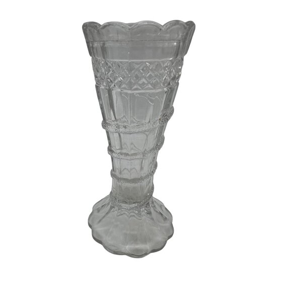 Vintage Clear Glass Snake Coil Vase Serpent Design 5.25" United States Glass Co - Picture 3 of 6